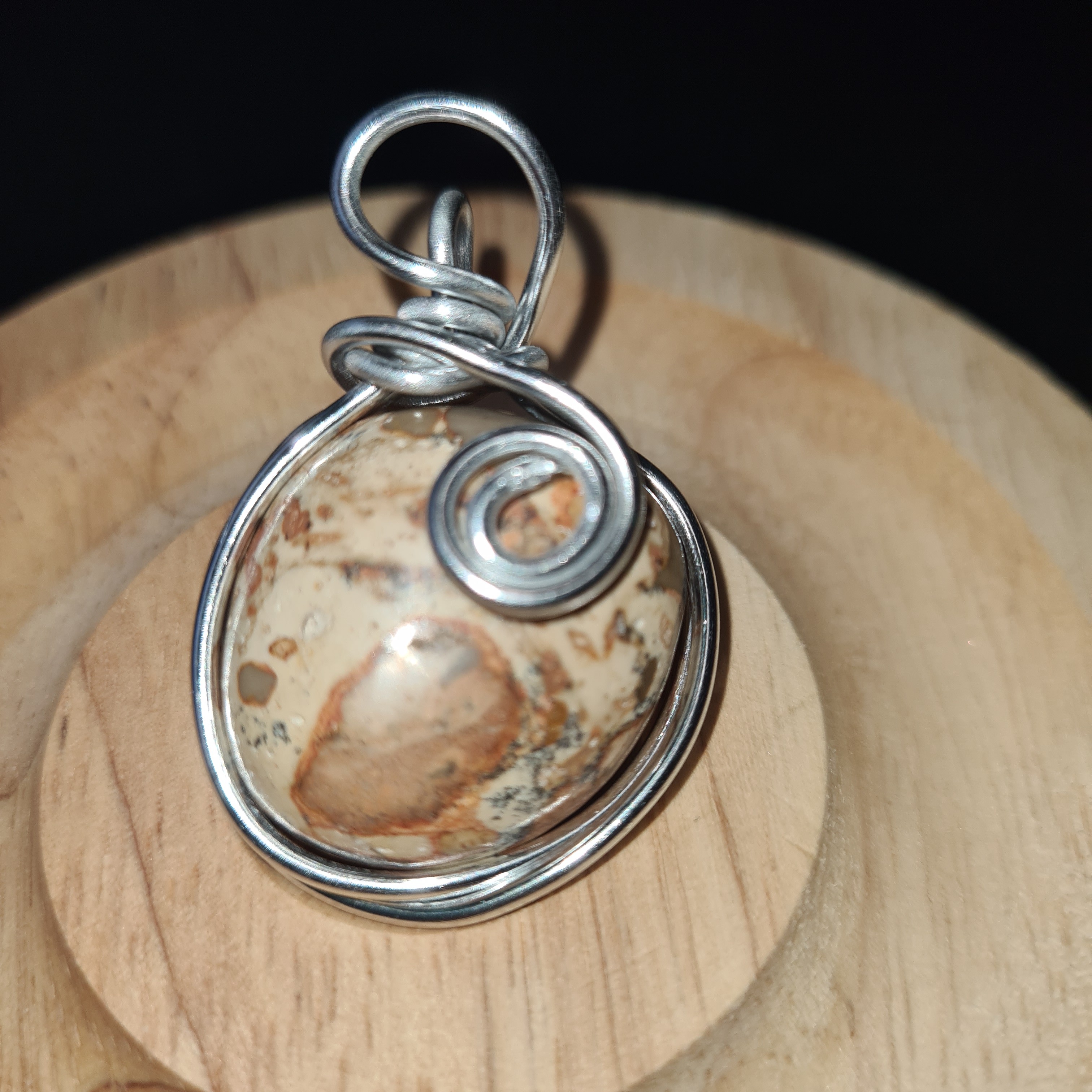 Pendentif unique Jaspe Léopard