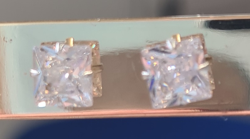 Boucles d'oreille Argent et Zircon Carré