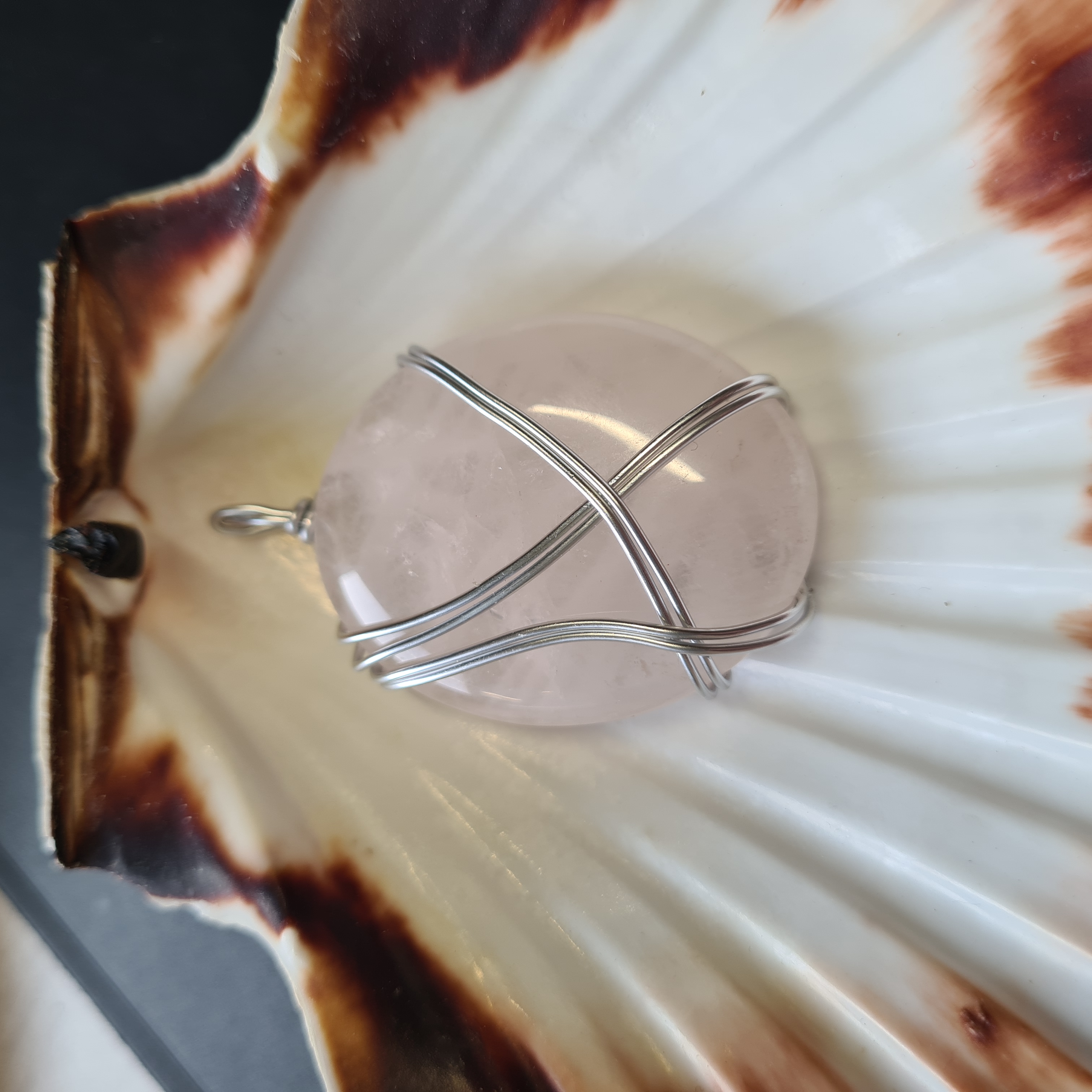 Pendentif unique Quartz Rose